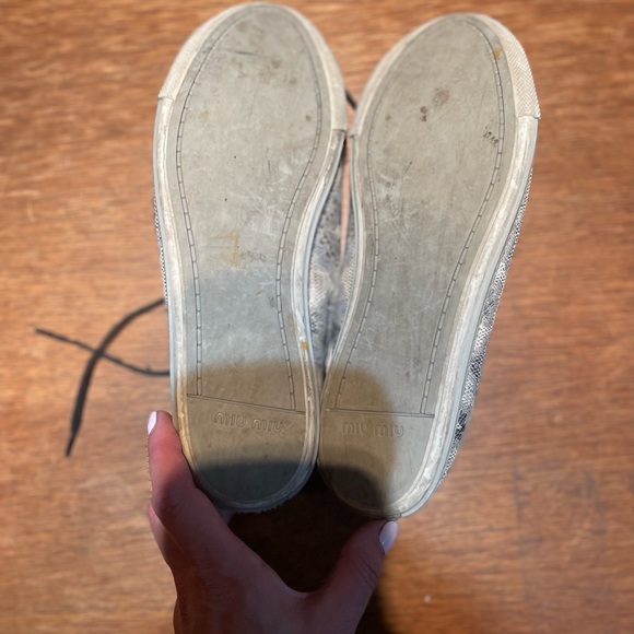 Miu Miu Leather Sneaker with crystals  size 39 - Picture 3 of 5